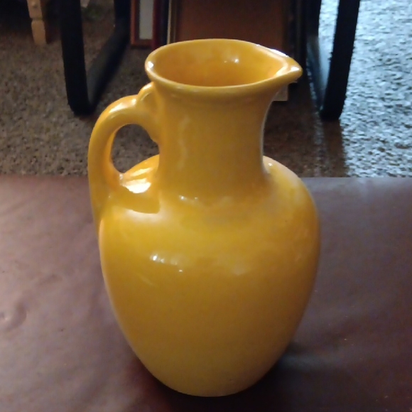 Vintage Frankoma Pottert Yellow Gold Pitcher #8 - Picture 3 of 5